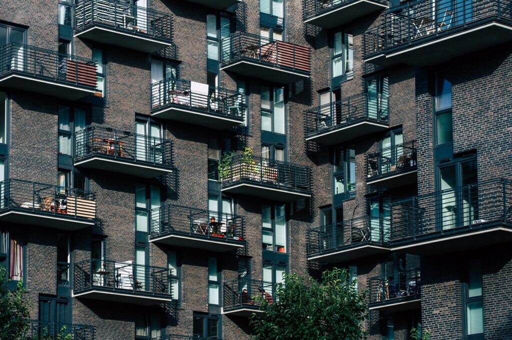 a series of balconies